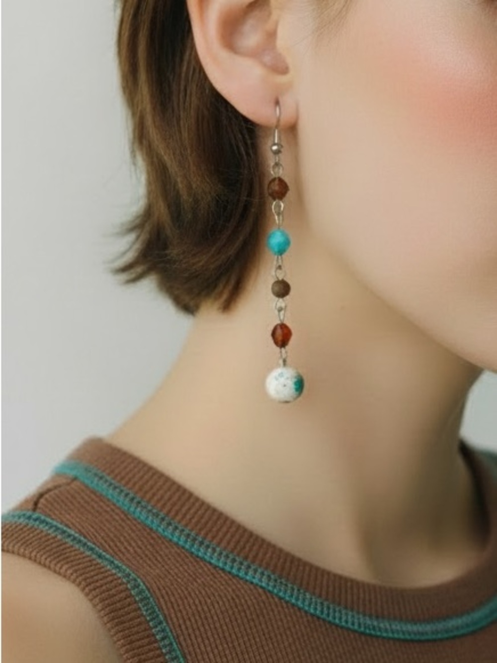 🦕 Beaded Dangle Earrings